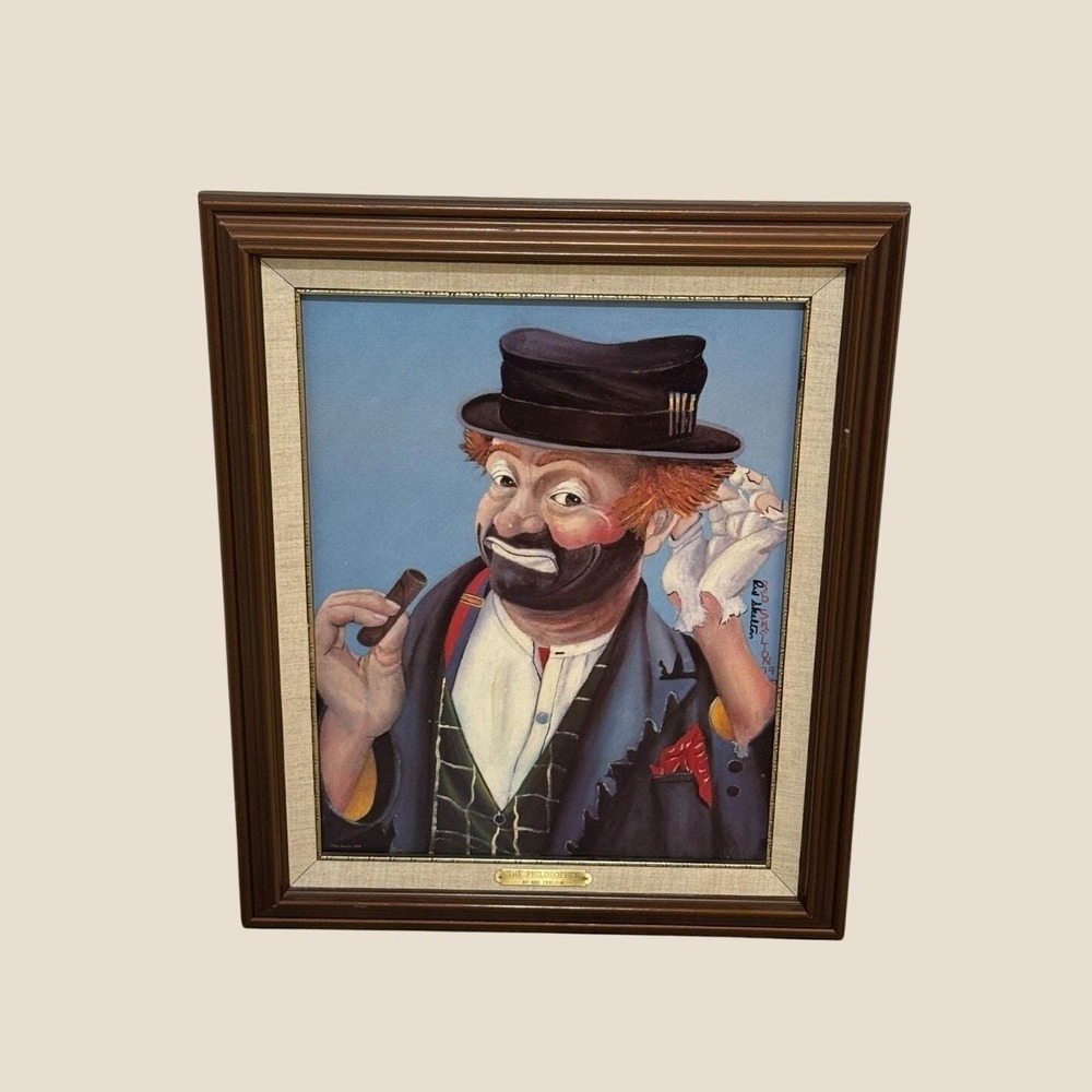 Red Skelton Signed The Philosopher 1979 Framed Canvas Limited Edition 4165/5000